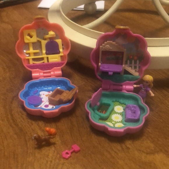 (2) Polly Pocket Inspired Little Houses with a cat, dog and (1) person! - Picture 3 of 17